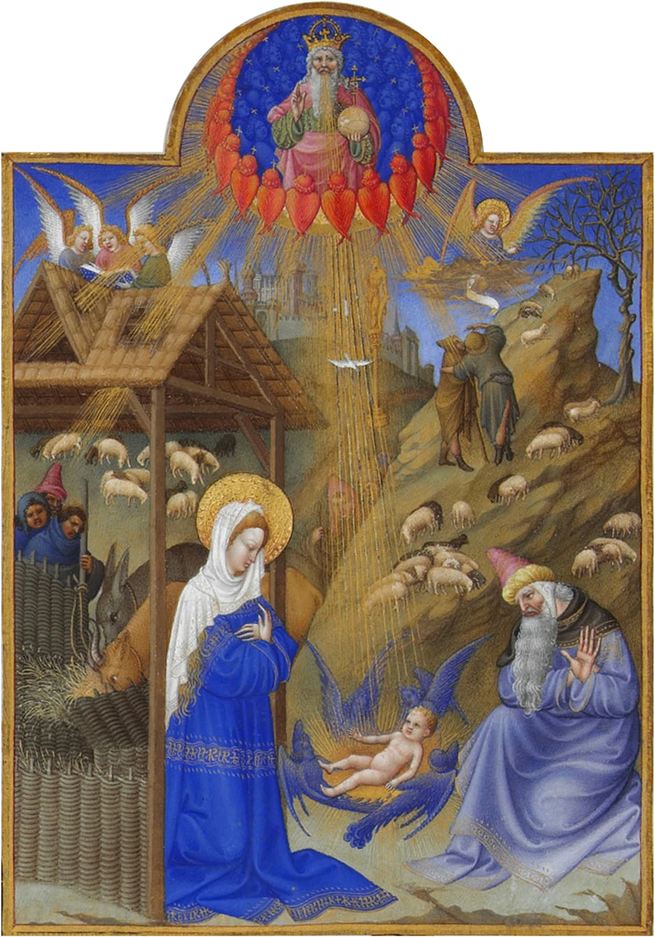 A Natividade, iluminura das Très Riches Heures do duque de Berry